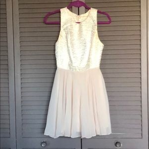 Mustard seed gold and cream tulle dress